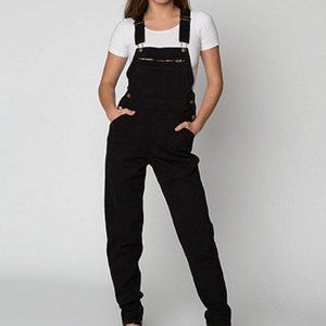 American Apparel Full Length Black Overalls XS
